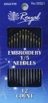 Набор игл для вышивания гладью Royal Embroidery 1/5 (12шт)