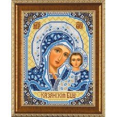 Бис1202 Богородица Казанская. Новая Слобода. Рисунок на ткани для вышивания бисером