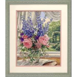 Набор для вышивания крестом Peonies and Delphiniums Набор для вышивания крестом Peonies and Delphiniums